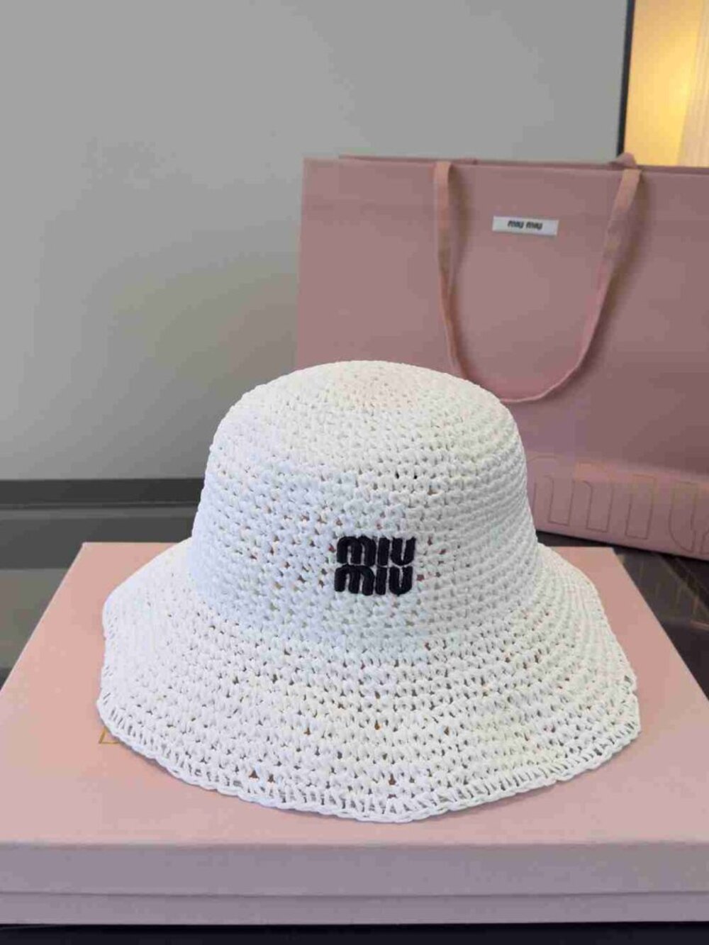 Miu Miu Breathable Woven Straw Sun Hat